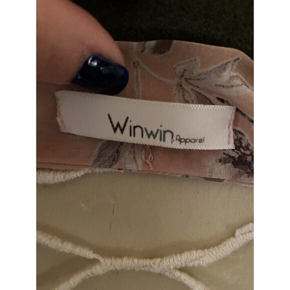 Win Win Apparel Pink Floral Duster Sz. L - Picture 3 of 4
